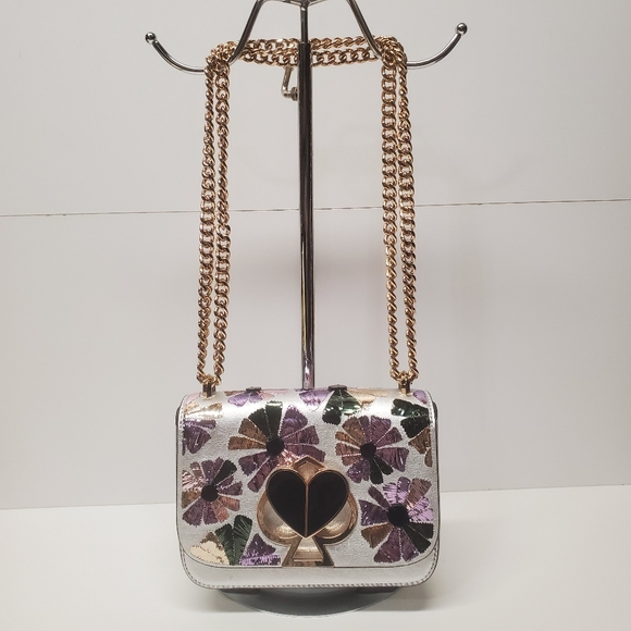 Kate Spade Small Nicola Floral Twistlock Wallflower Leather Purse RARE